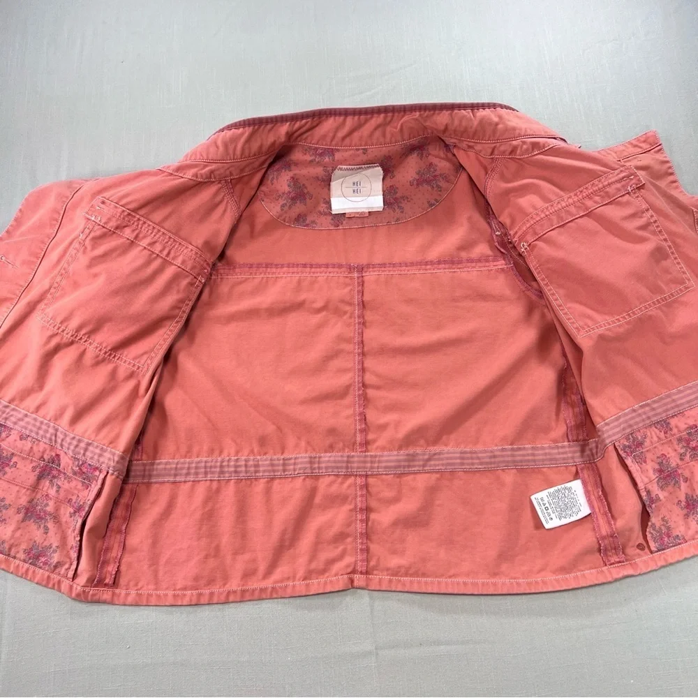 Hei Hei Anthropologie Utility Jacket Women’s Medium Pink Coral Cargo Jacket